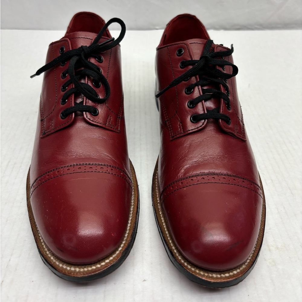 Stacey Adams Men's Burgundy Leather Cap-Toe Derby Shoes, men’s SZ 8.5, box 24